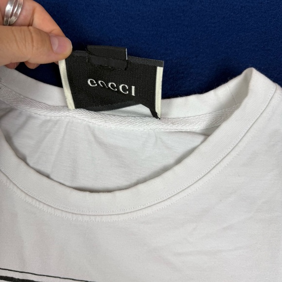 Gucci Graphic Hypnotism Red Black Print T-Shirt Size XL fit small Italy - Picture 5 of 9